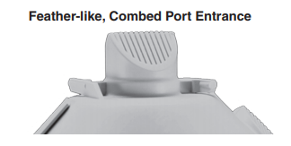 Feather like, combed port entrance Feather like, combed port entrance